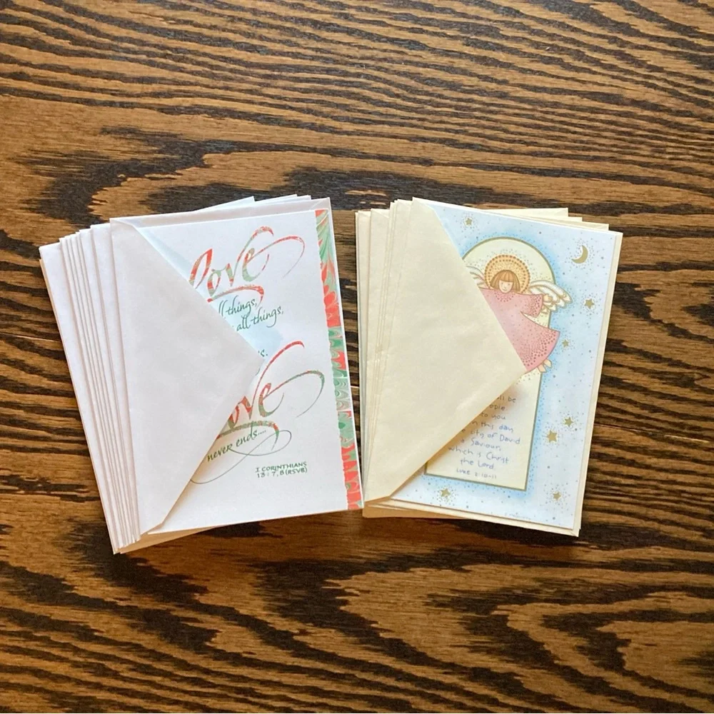 23 Unused Vintage Hallmark Ambassador Christian Christmas Cards Envelopes